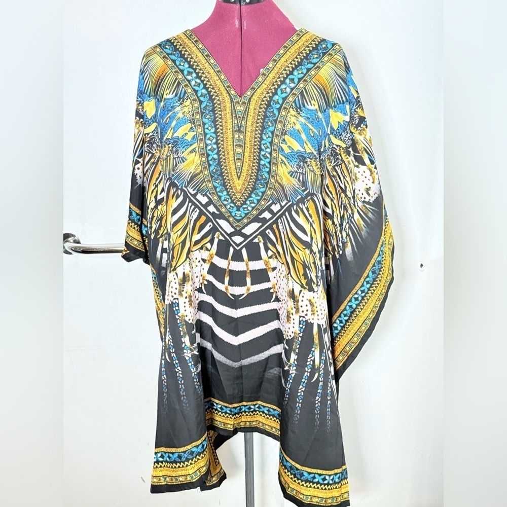 Multicolor V-Neck Women's Top - Picture 1 of 5